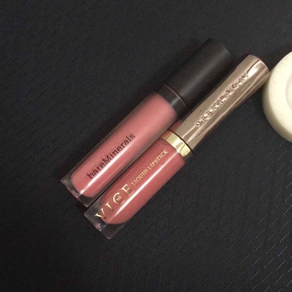 Bare minerals and Urban decay liquid lipsticks